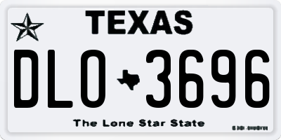 TX license plate DLO3696