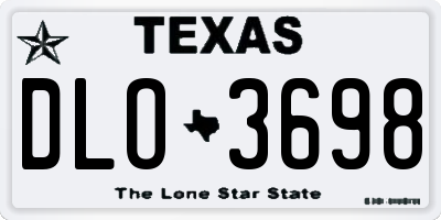 TX license plate DLO3698