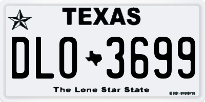 TX license plate DLO3699