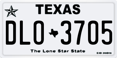 TX license plate DLO3705