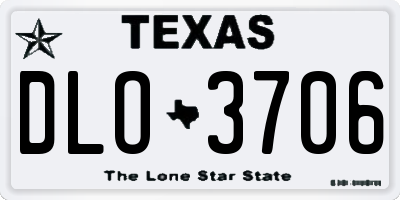 TX license plate DLO3706