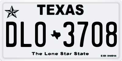 TX license plate DLO3708