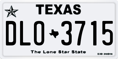 TX license plate DLO3715