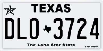 TX license plate DLO3724