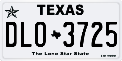 TX license plate DLO3725