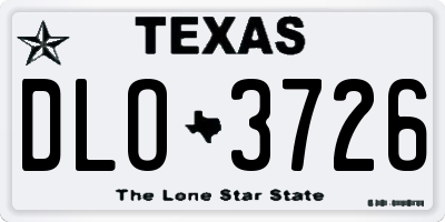 TX license plate DLO3726
