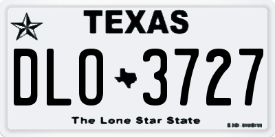 TX license plate DLO3727