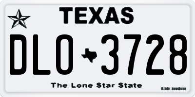 TX license plate DLO3728
