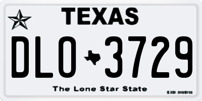 TX license plate DLO3729