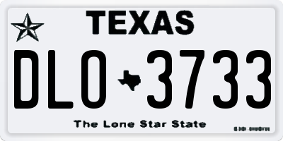 TX license plate DLO3733