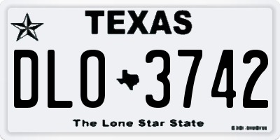 TX license plate DLO3742