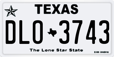 TX license plate DLO3743
