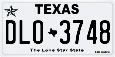 TX license plate DLO3748
