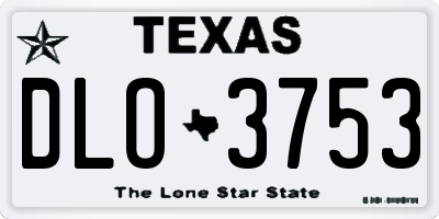 TX license plate DLO3753