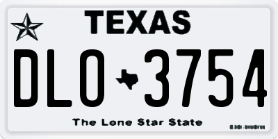TX license plate DLO3754