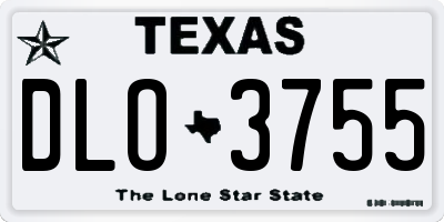 TX license plate DLO3755