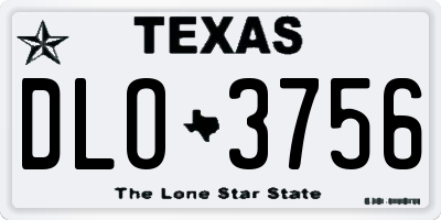 TX license plate DLO3756
