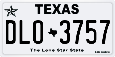 TX license plate DLO3757