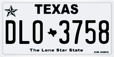 TX license plate DLO3758