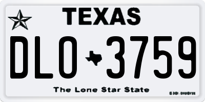 TX license plate DLO3759