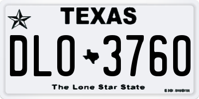 TX license plate DLO3760