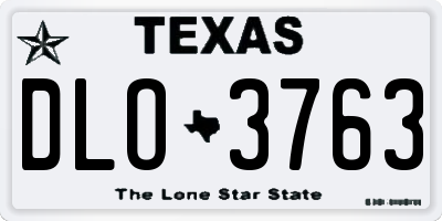 TX license plate DLO3763