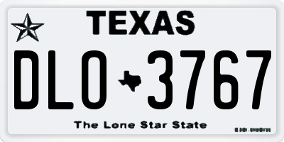 TX license plate DLO3767