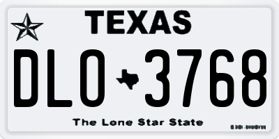 TX license plate DLO3768