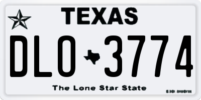TX license plate DLO3774