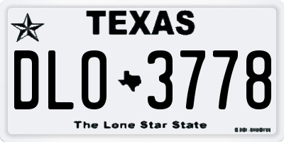 TX license plate DLO3778