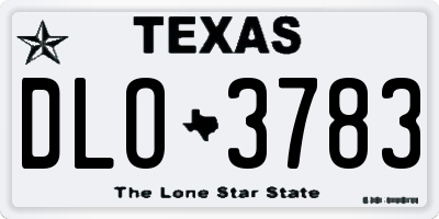 TX license plate DLO3783