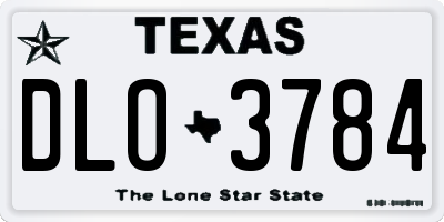 TX license plate DLO3784
