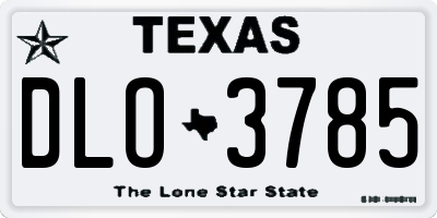 TX license plate DLO3785