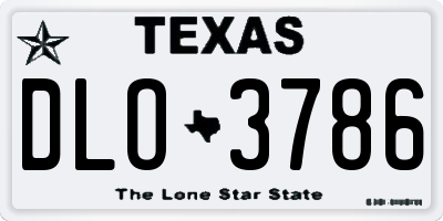 TX license plate DLO3786
