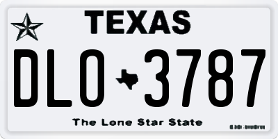 TX license plate DLO3787