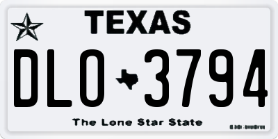 TX license plate DLO3794