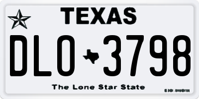 TX license plate DLO3798
