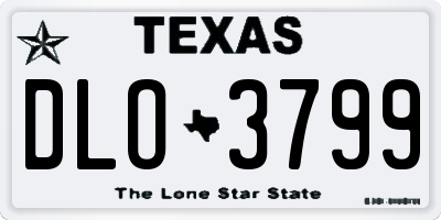 TX license plate DLO3799