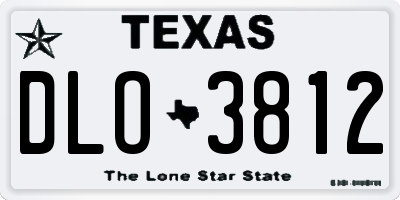 TX license plate DLO3812