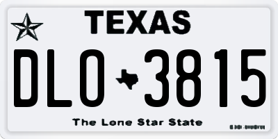 TX license plate DLO3815