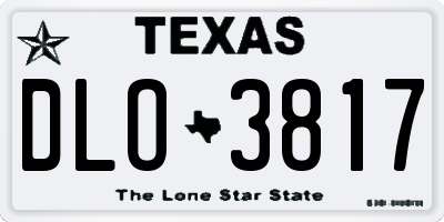 TX license plate DLO3817