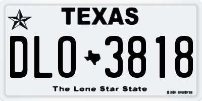 TX license plate DLO3818