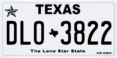 TX license plate DLO3822