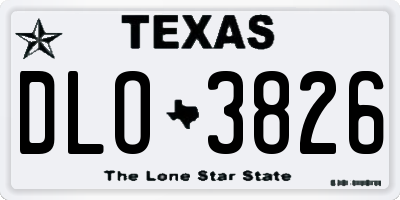 TX license plate DLO3826