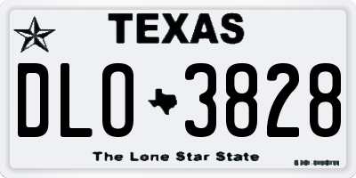 TX license plate DLO3828