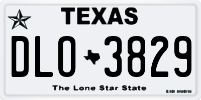 TX license plate DLO3829