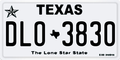 TX license plate DLO3830