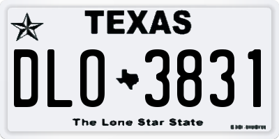 TX license plate DLO3831