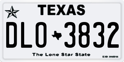 TX license plate DLO3832