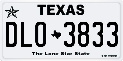 TX license plate DLO3833